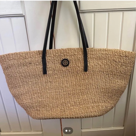 Tory Burch Handbags - Tory Burch straw tote.  Excellent condition, used only a handful of times!